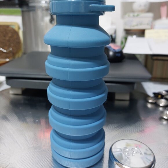 Joie Blue Collapsible On the Go Water Bottle Blue - Picture 6 of 9